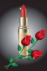 Lipstick and roses.