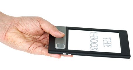 E-book gadget in hand