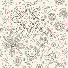 Fototapeta premium Floral seamless pattern. Vector illustration