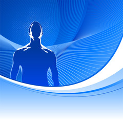 Abstract medical background with male silhouette.