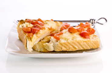 Grilled Cheese and tomato toast with garlic salt