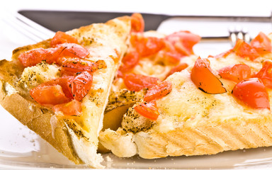 Grilled Cheese and tomato toast with garlic salt