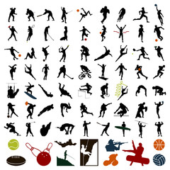 Silhouettes of sportsmen of black colour. A vector illustration