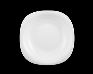 White plate isolated on black background