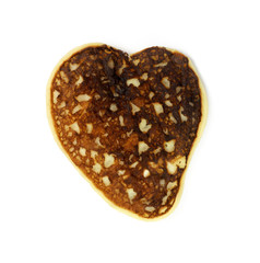 Heart Shaped Pancake Isolated