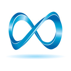 Blue infinity sign