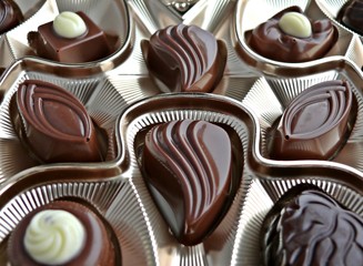 Chocolate candies in box