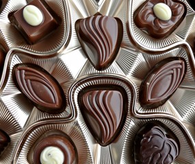 Chocolate candies in box