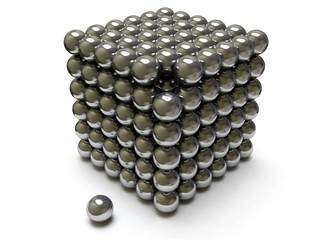 Chrome cube, spherical