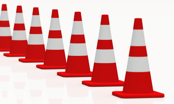 Diagonal - 3D Baustellen Pilonen - Warnkegel 02