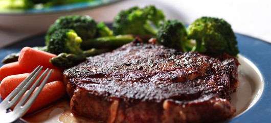 steak with vegetables closeup