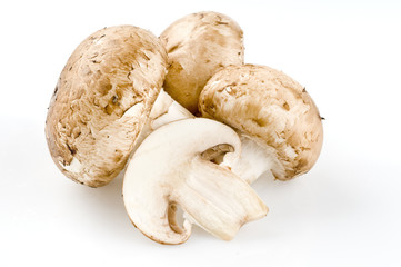 Fresh raw mushrooms isolated on white