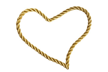 Heart from golden thread