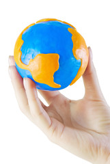 Globe in hand