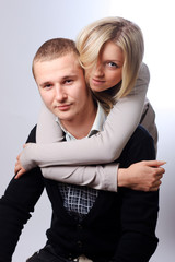 Guy and girl hugging