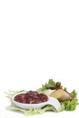 Pork liver with garlic, chili pepper and ginger