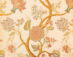 Painted paper with vintage Floral pattern