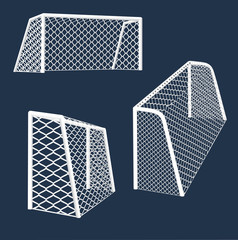 Soccer detailed goals. vector illustration.