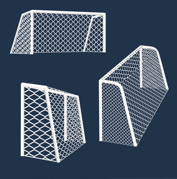 Soccer detailed goals. vector illustration.