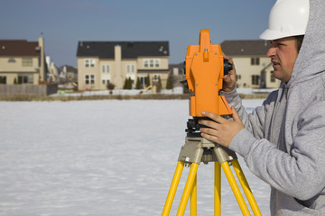 Land surveying during the winter