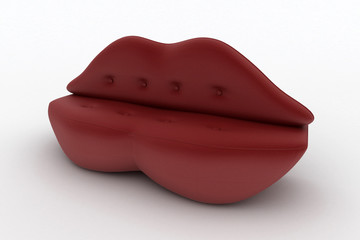 Isolated modern furniture on white background. 3d image.