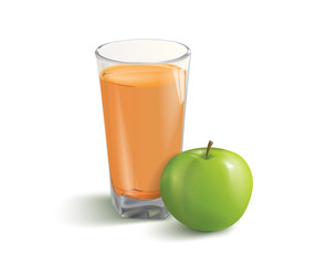 vector illustration of the apple and juice