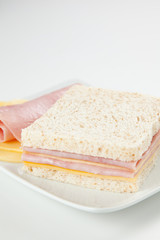 delicious ham and cheese sandwich