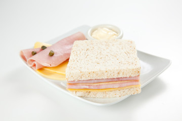 delicious ham and cheese sandwich