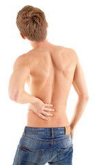 Naklejka premium back of a naked male torso