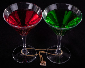 two glasses of cocktails