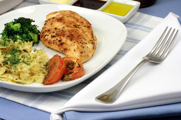 Pasta and chicken breast meal