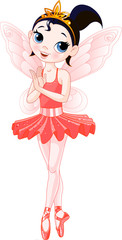 (Rainbow colors ballerinas series). Red Ballerina