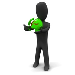 Männchen mit grüner Erde