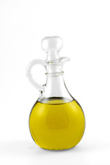 A bottle of virgin olive oil ( clipping path included )