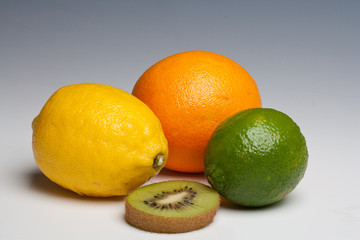 Citrus fruits orange lemon lime