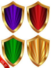 Colorful gold shield set