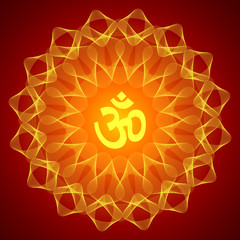 Fototapeta premium Spiritual Om on Mandala Background