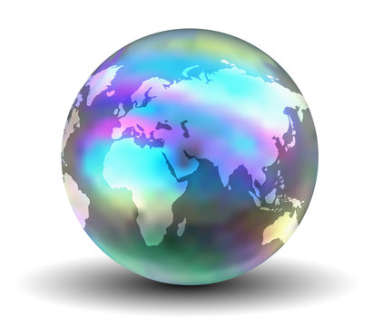 3D Rainbow Earth Globe