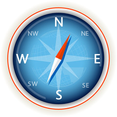 Vector compass on white