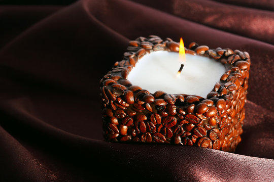 Candle and silk