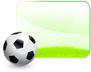 Soccer Ball with Blank Nature Frame Background