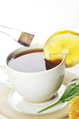 cup of tea with lemon