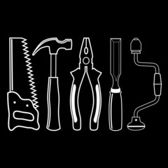vector icons of joiner's tools