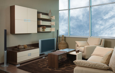 Beautiful and modern living room interior design.