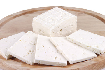 white goat cheese served