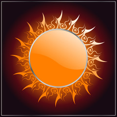 Glossy Sun vector icon