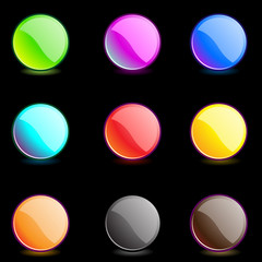 Glossy multicolored web buttons