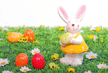 Osterhase mit Ostereiern