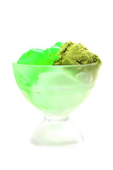 blue adn violet color ice cream over white