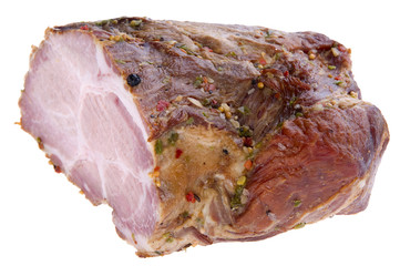 gammon pork on white macro